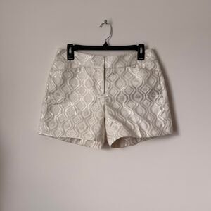 White House Black Market Metallic Jacquard Shorts Size 2 Short